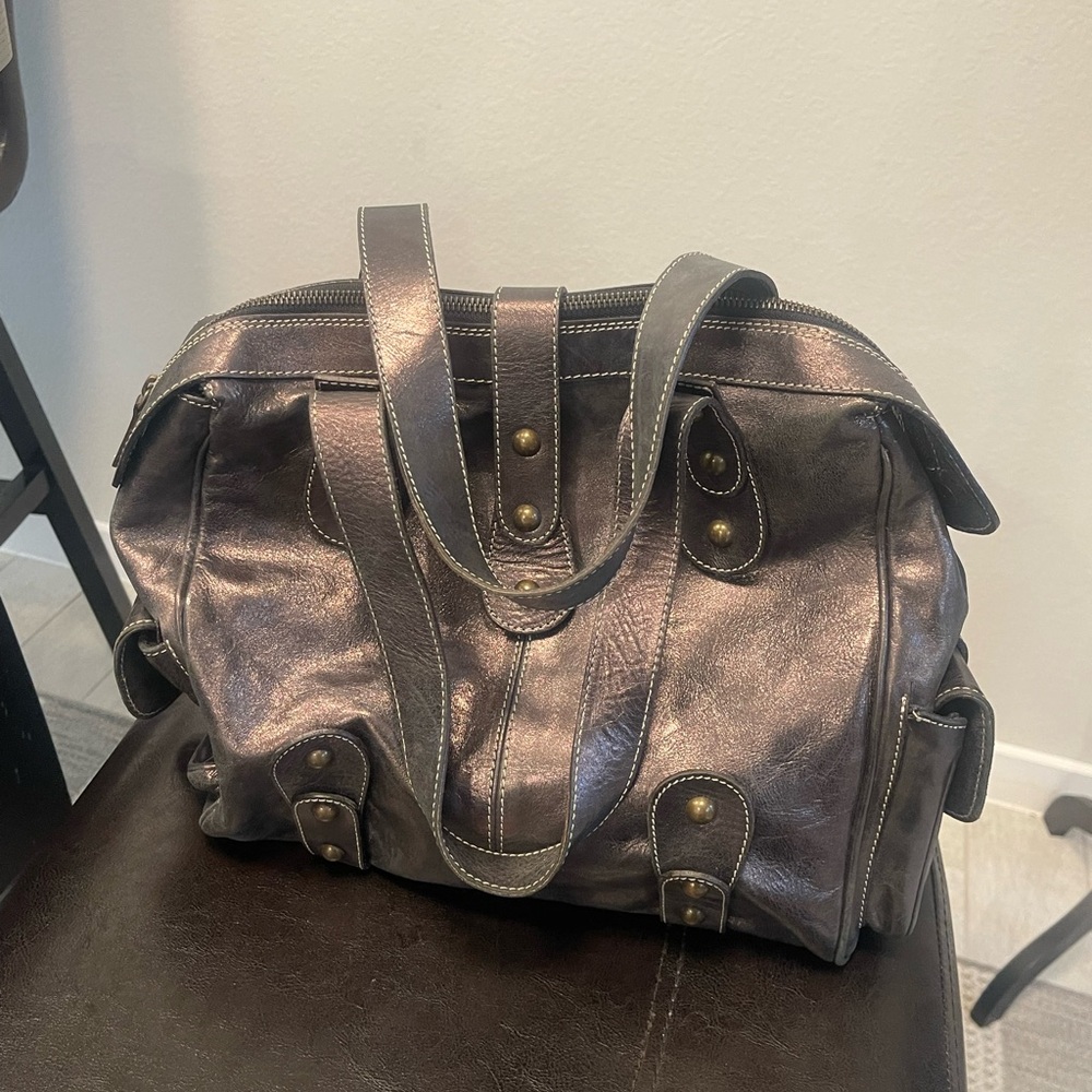 Guia’s Y2K Leather Stud Zip paddington vibe Shoulder Tote Bag